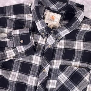 Cloudveil Mountainworks Mens XXL Black White Plaid Flannel Shirt CVF21WT01